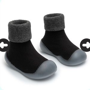 2 Pairs of Baby Sock Shoes - 2 Tiny Feet Slip On Non Slip Neutral